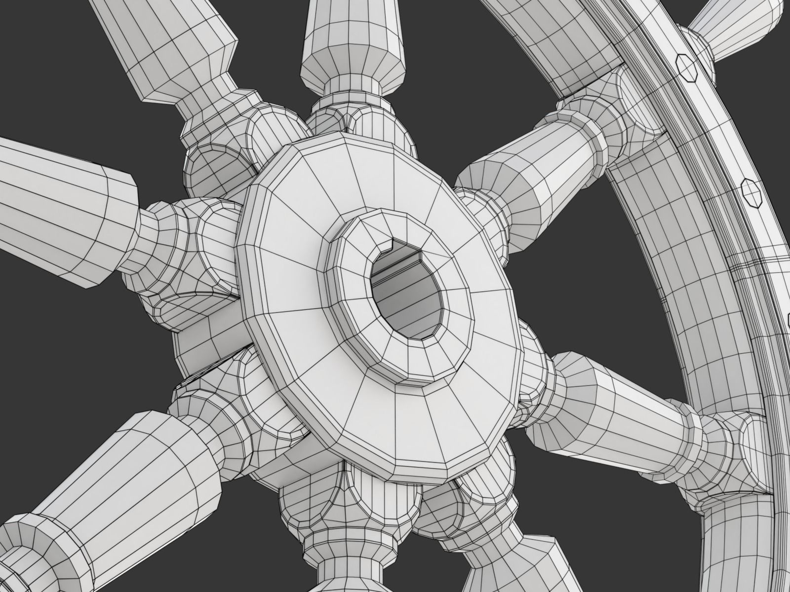 Ship Wheel 3D model_21