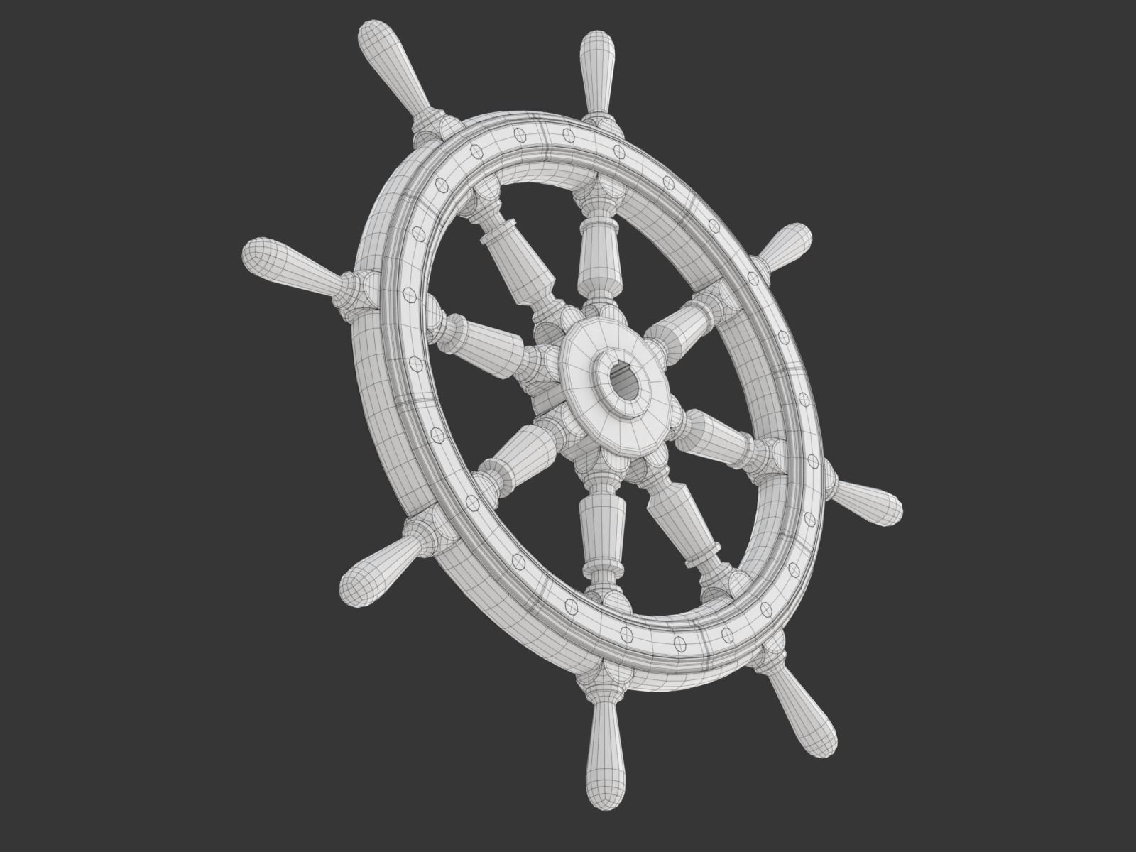 Ship Wheel 3D model_18
