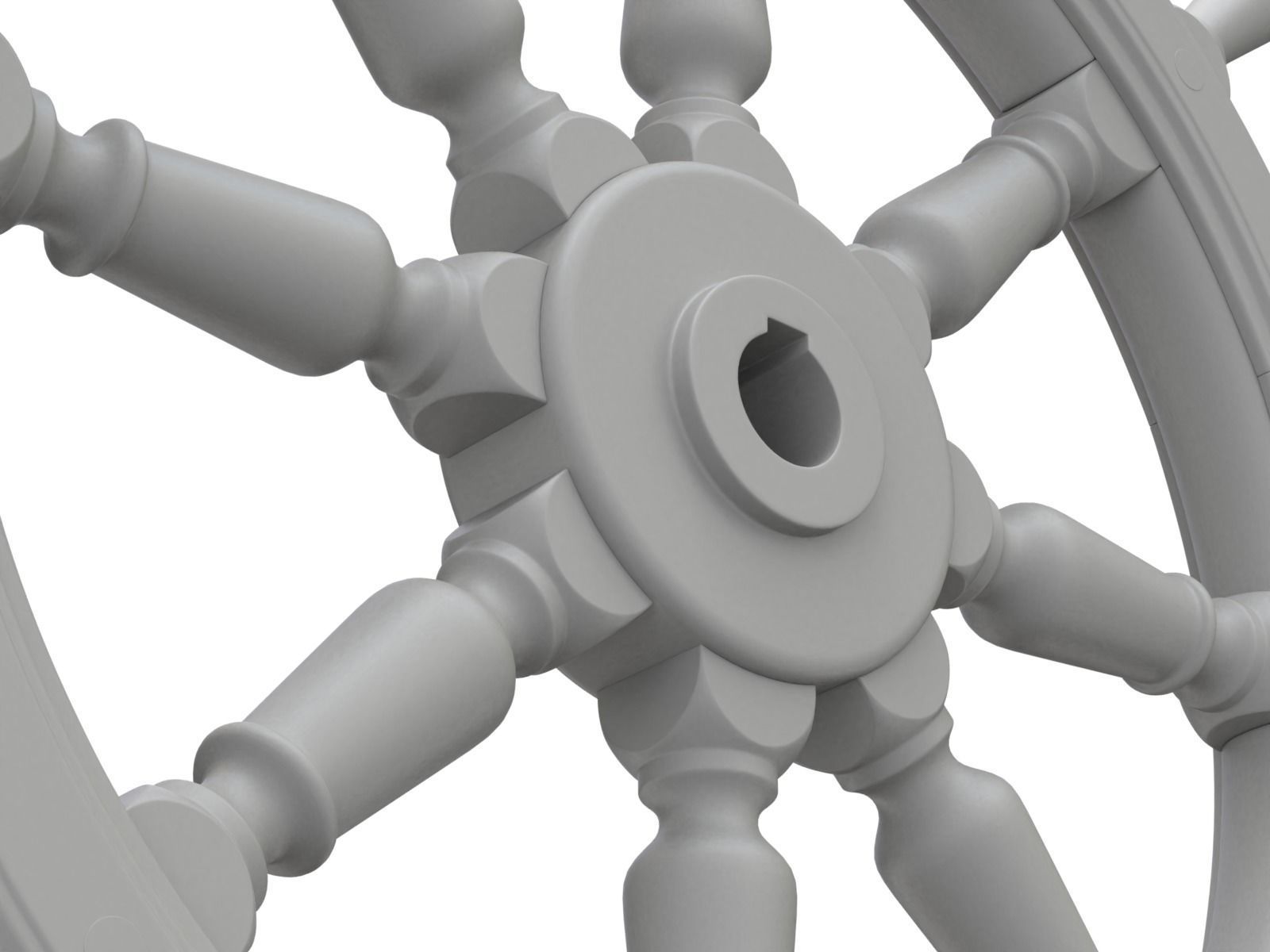 Ship Wheel 3D model_17