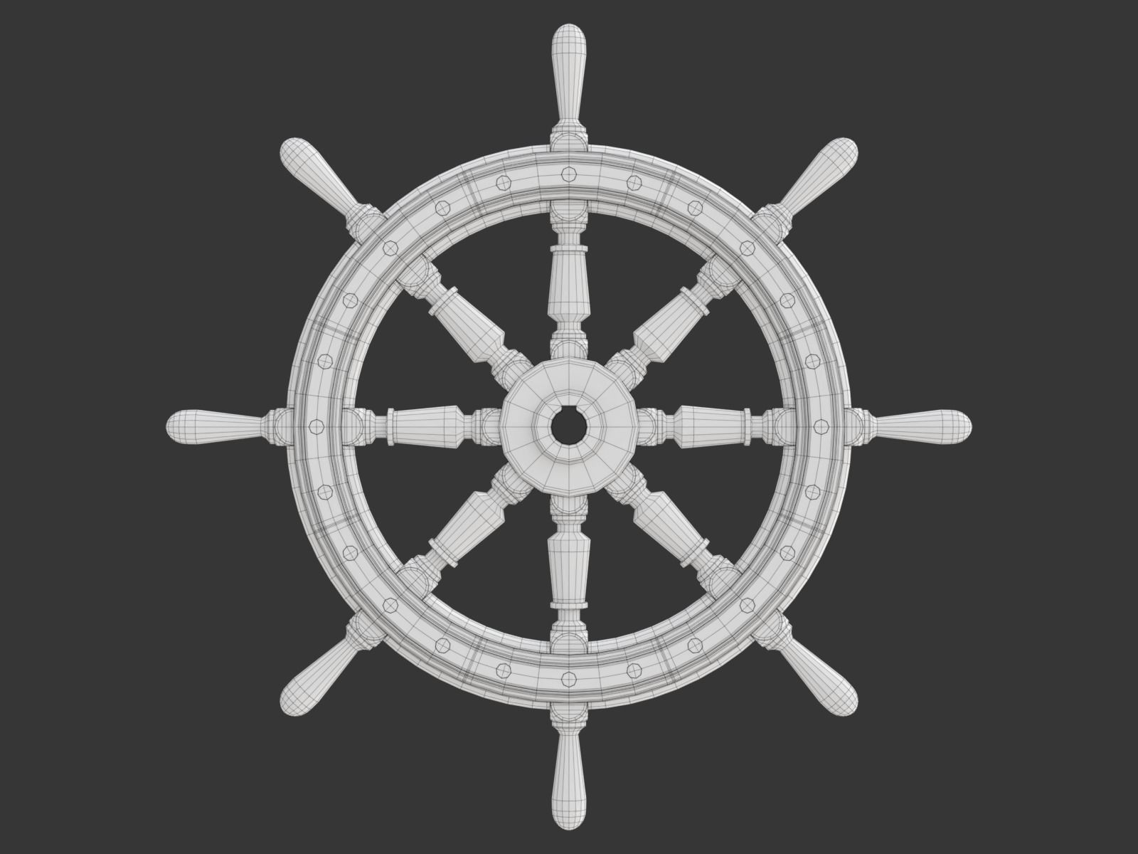 Ship Wheel 3D model_22