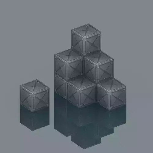 Iron cube Free low-poly 3D model