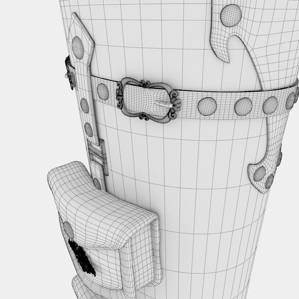 Steampunk Boots Low-poly 3D model_7