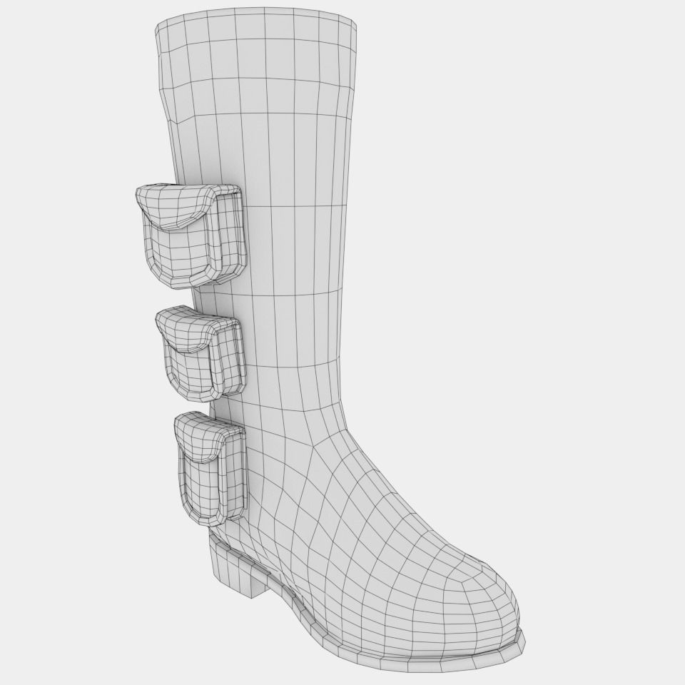 Steampunk Boots Low-poly 3D model_5