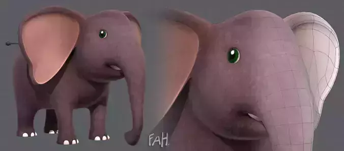 Elephant V01 Low-poly 3D model