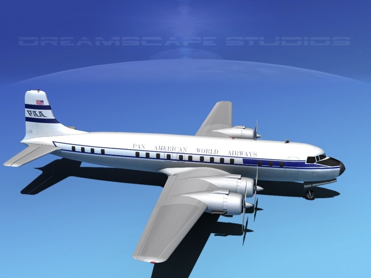 Douglas DC-7C Pan Am 1 3D model_9