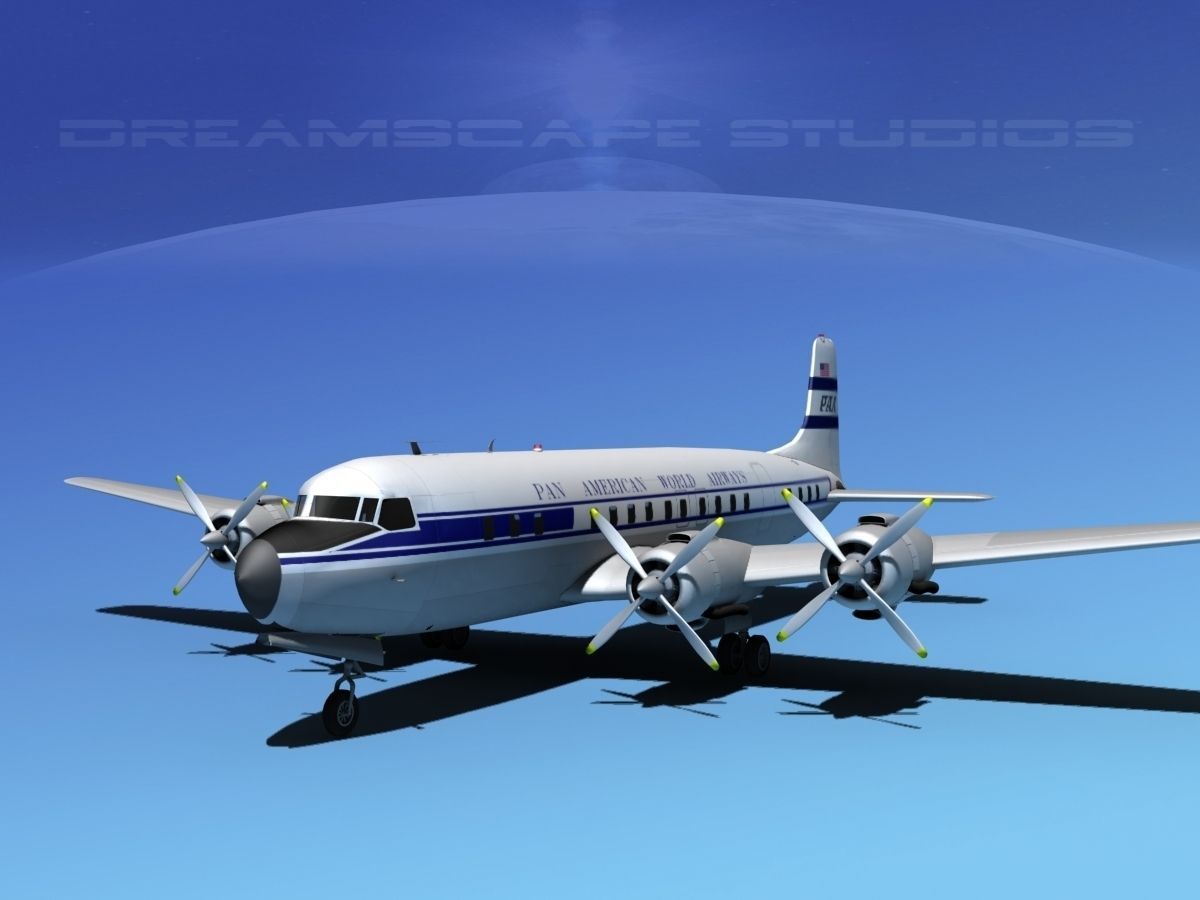 Douglas DC-7C Pan Am 1 3D model_2