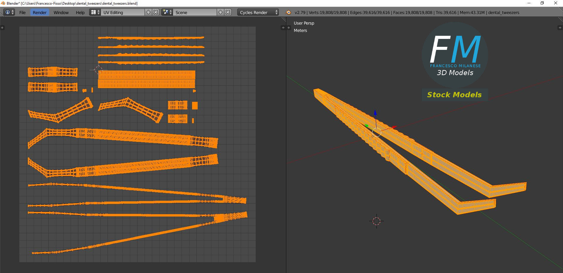 Dental Tweezers 3D model_10