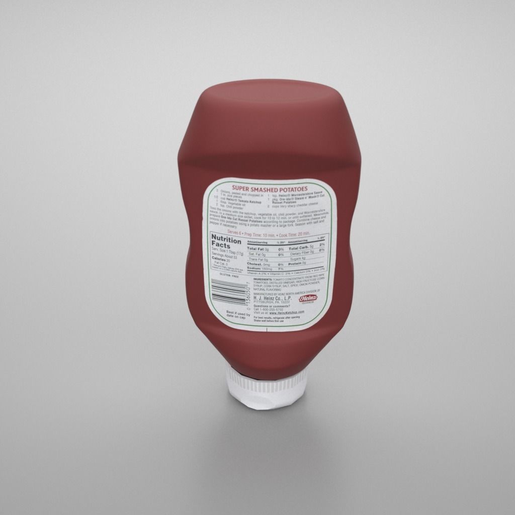 Ketchup Bottle  Low-poly 3D model_2