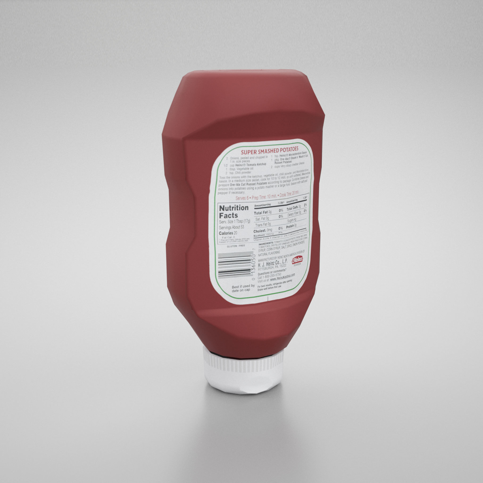Ketchup Bottle  Low-poly 3D model_3