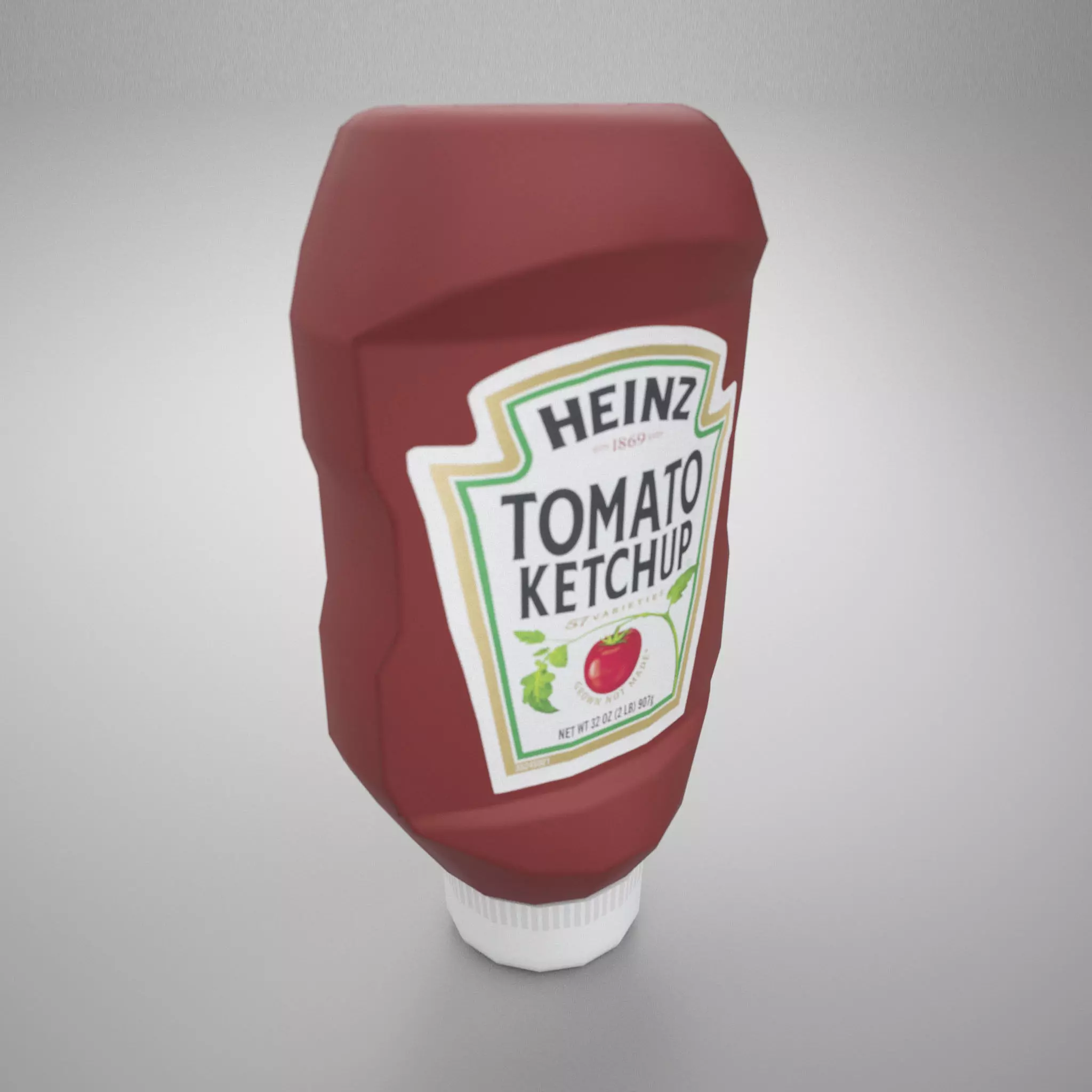 Ketchup Bottle  Low-poly 3D model_0
