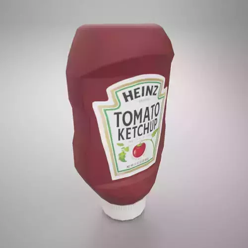 Ketchup Bottle  Low-poly 3D model