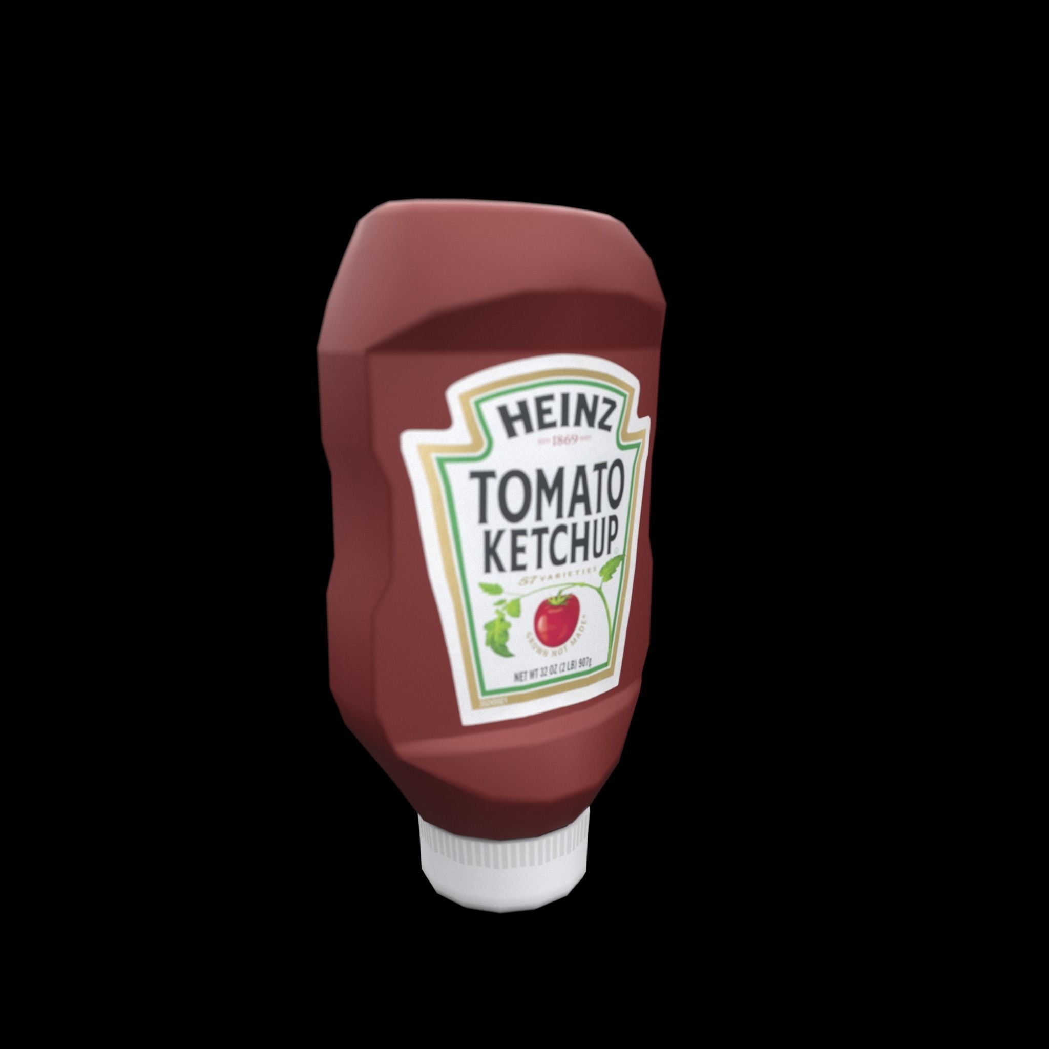 Ketchup Bottle  Low-poly 3D model_1