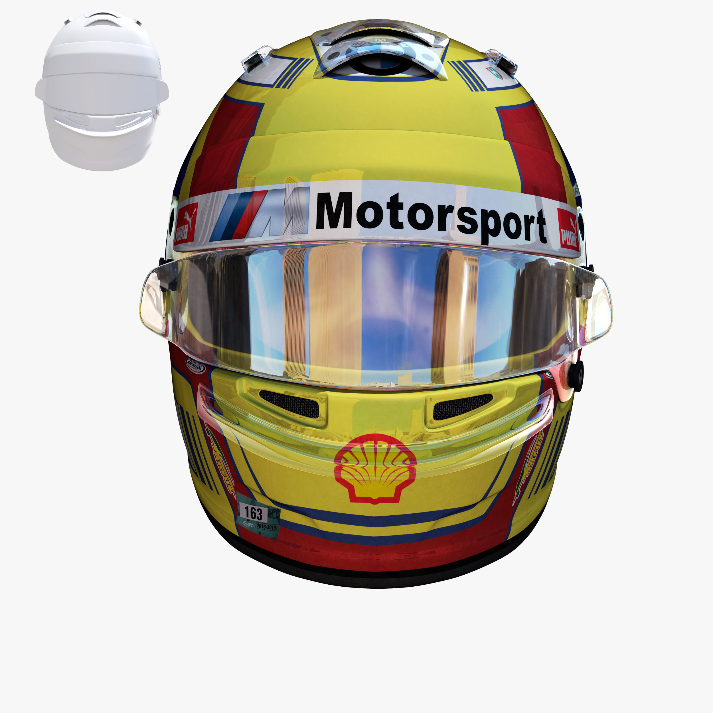 Augusto Farfus helmet 2018 Low-poly 3D model_2