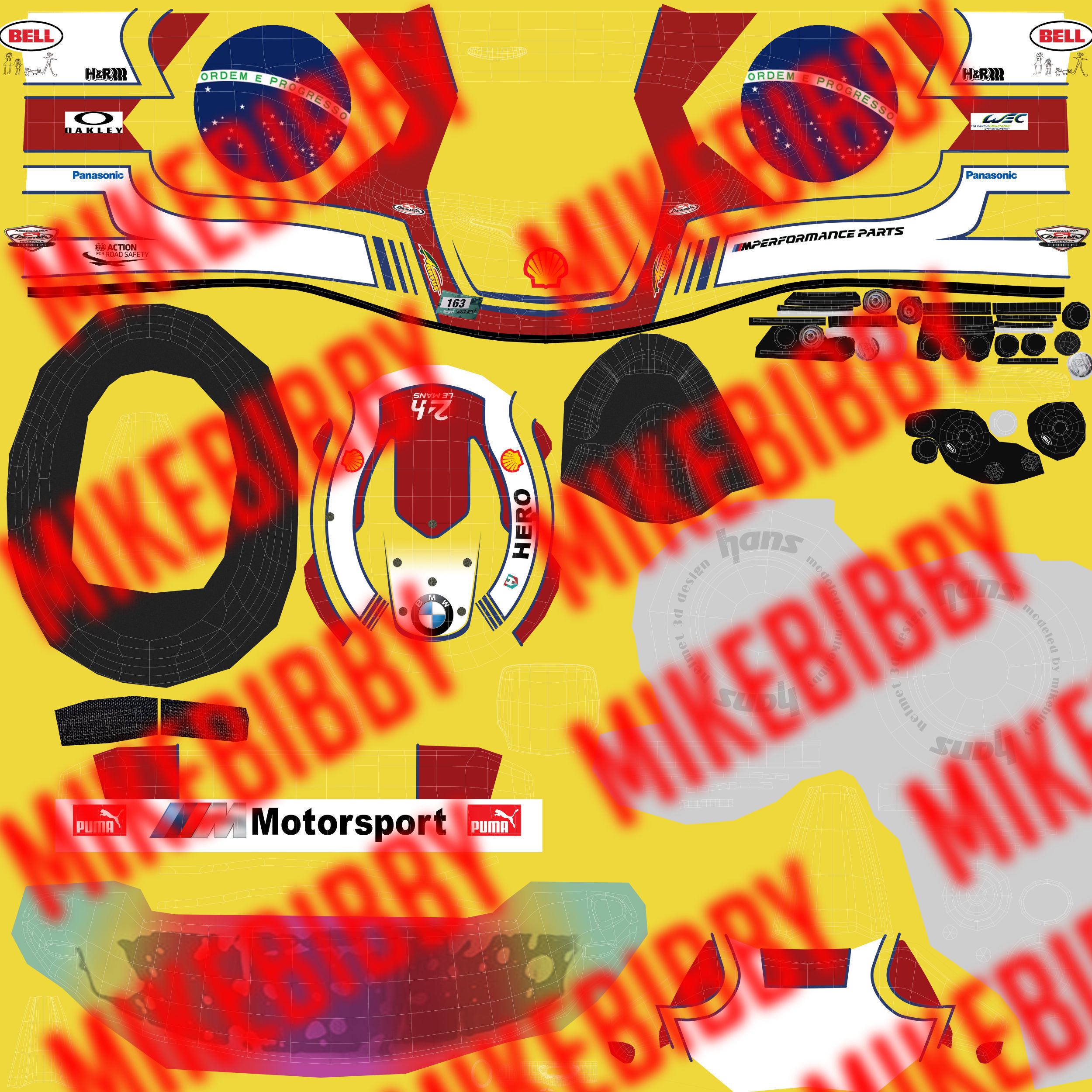 Augusto Farfus helmet 2018 Low-poly 3D model_13