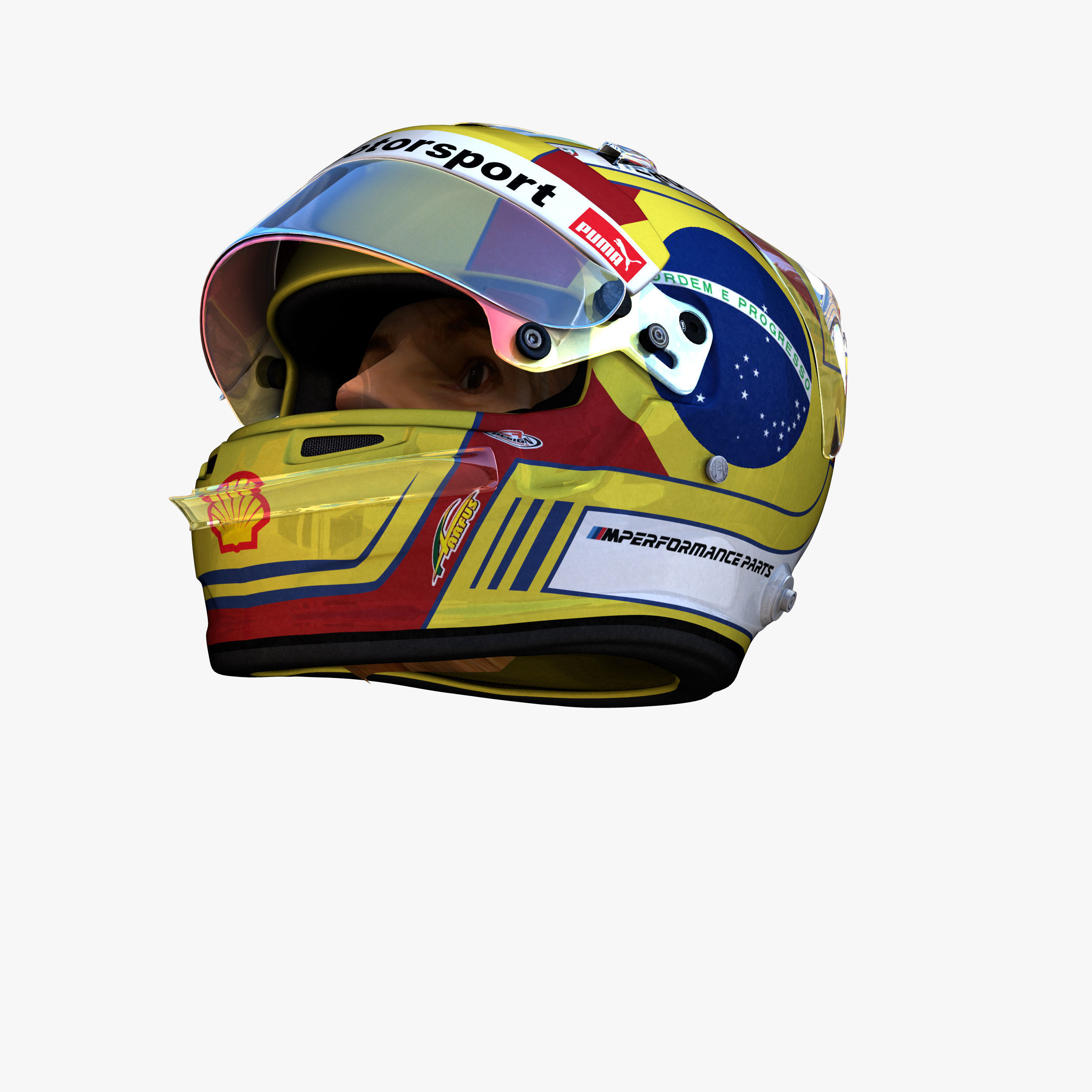 Augusto Farfus helmet 2018 Low-poly 3D model_7