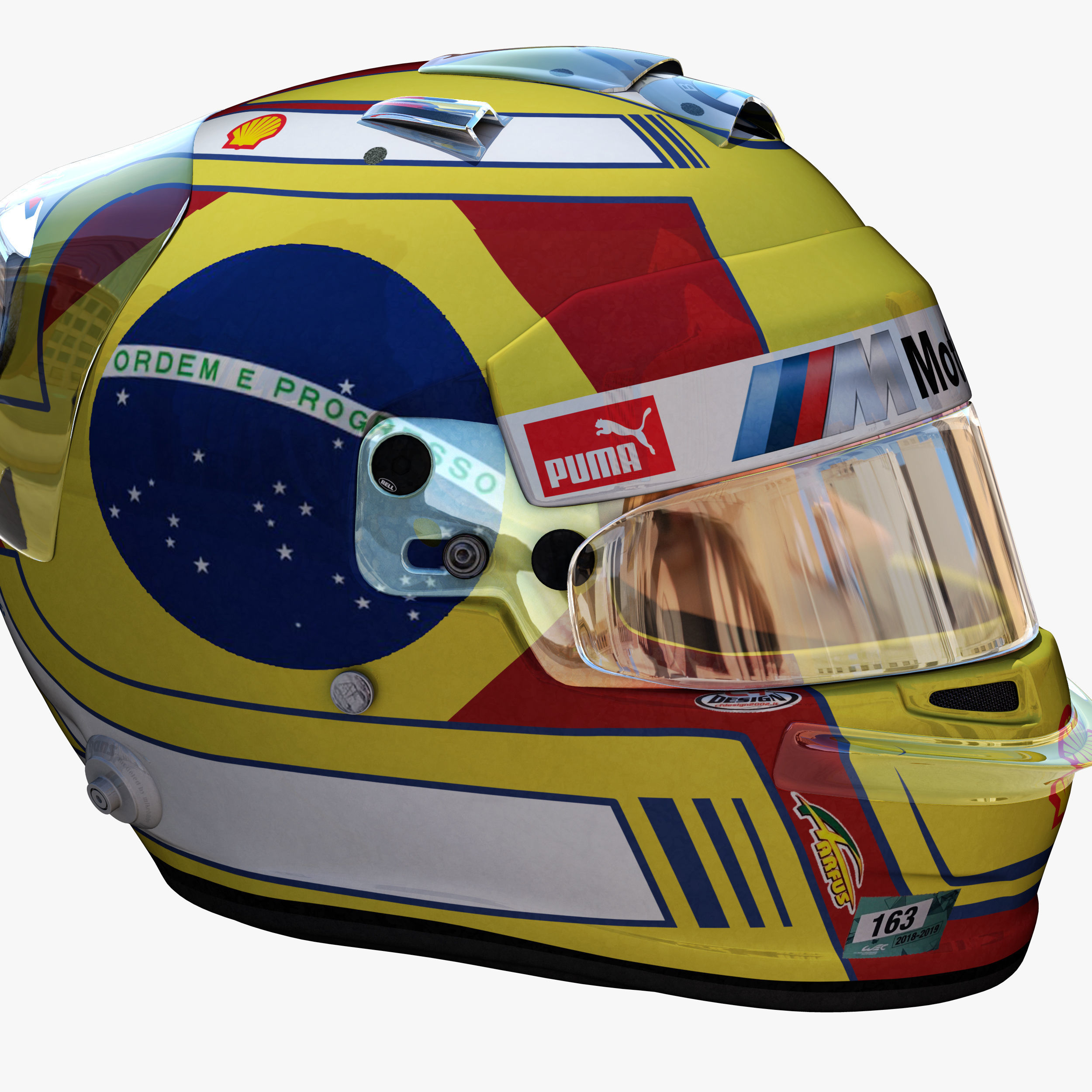 Augusto Farfus helmet 2018 Low-poly 3D model_6