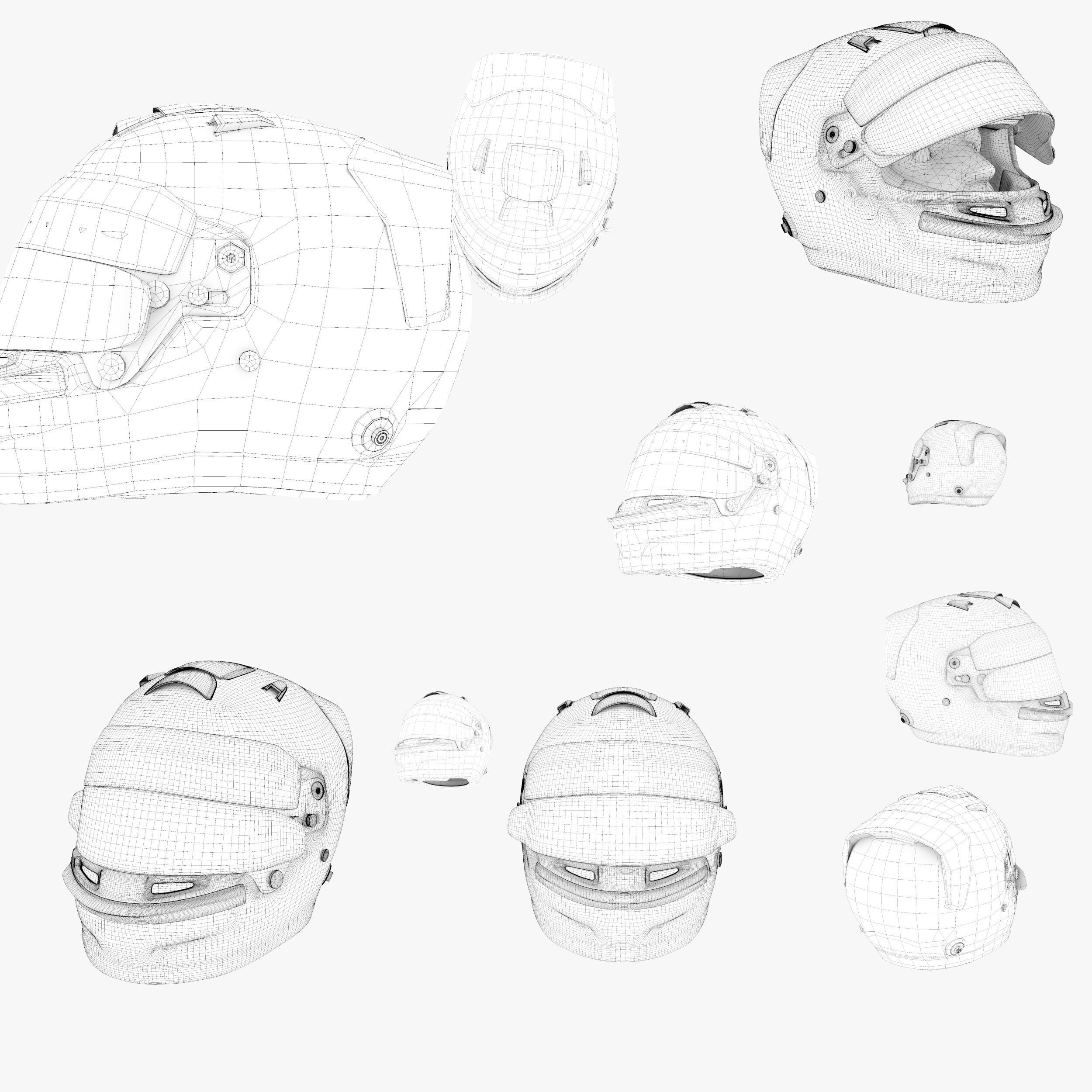 Augusto Farfus helmet 2018 Low-poly 3D model_10