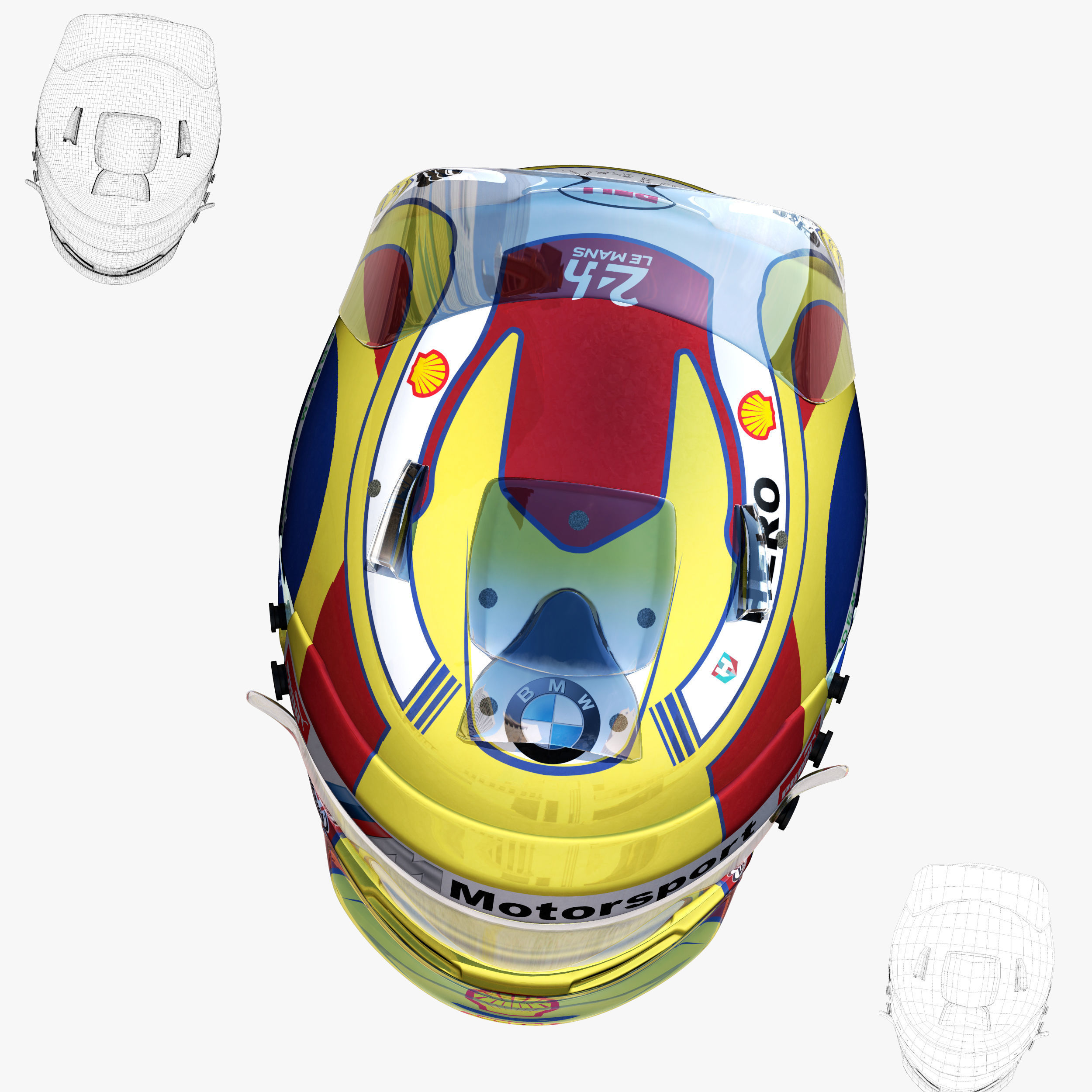 Augusto Farfus helmet 2018 Low-poly 3D model_3