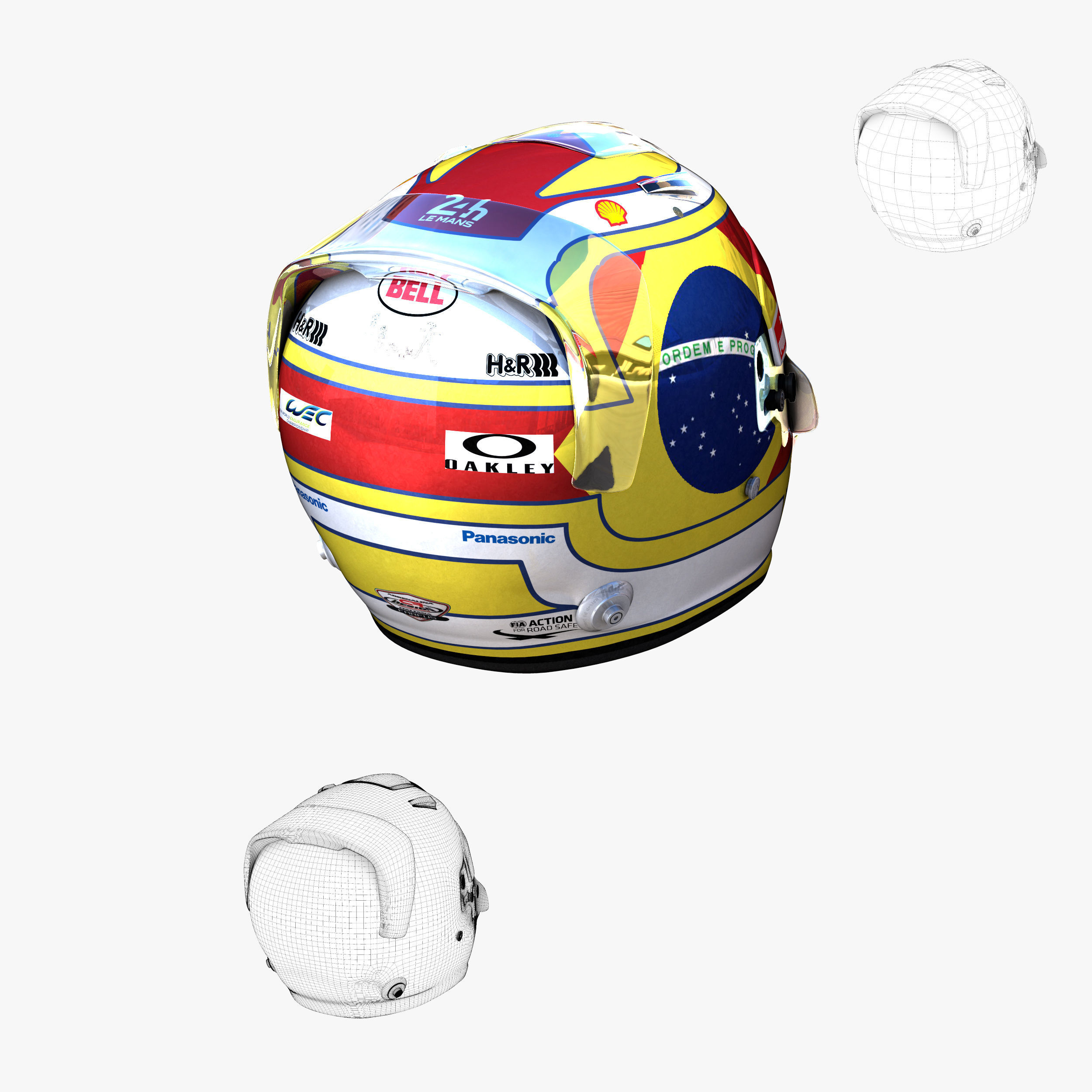 Augusto Farfus helmet 2018 Low-poly 3D model_5