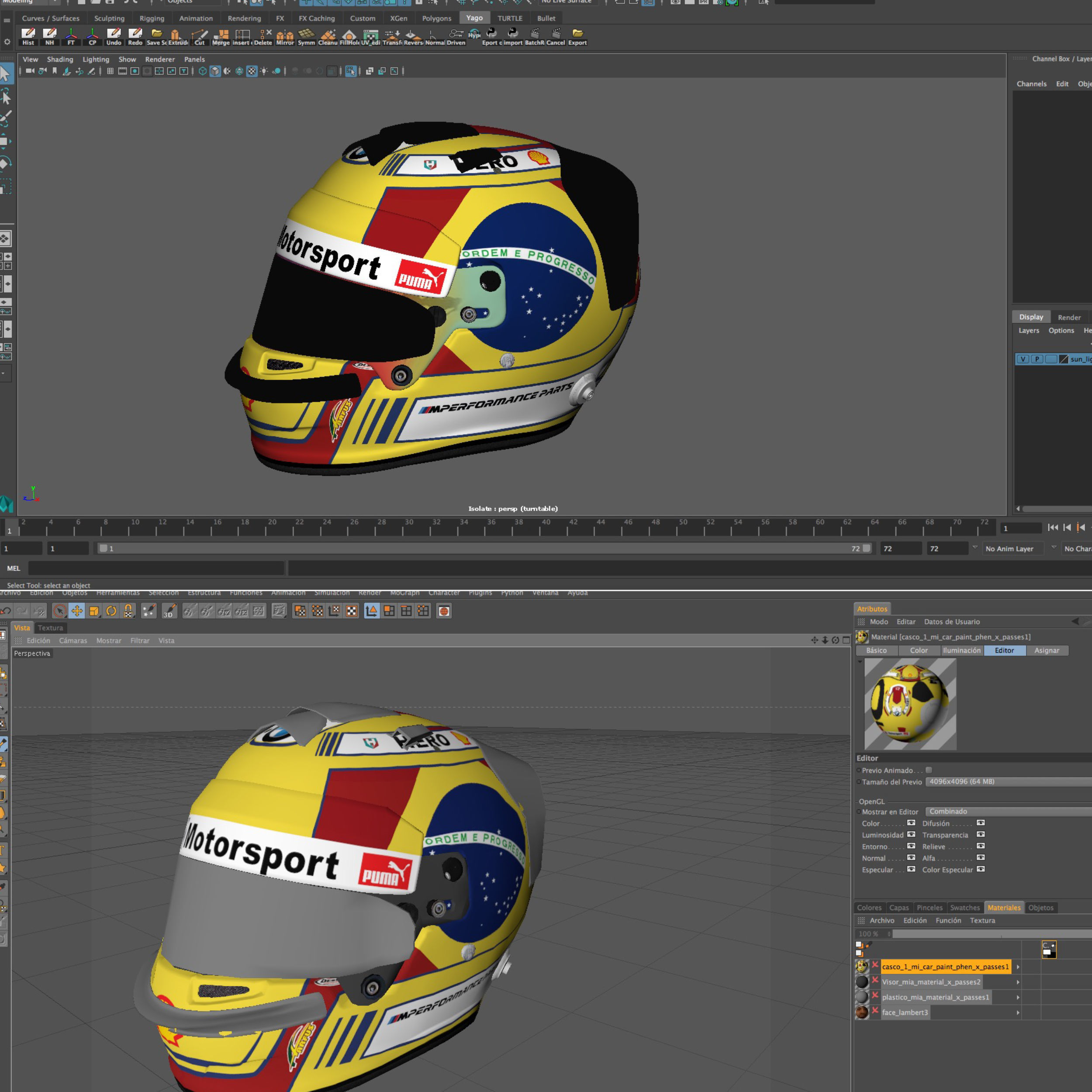 Augusto Farfus helmet 2018 Low-poly 3D model_11