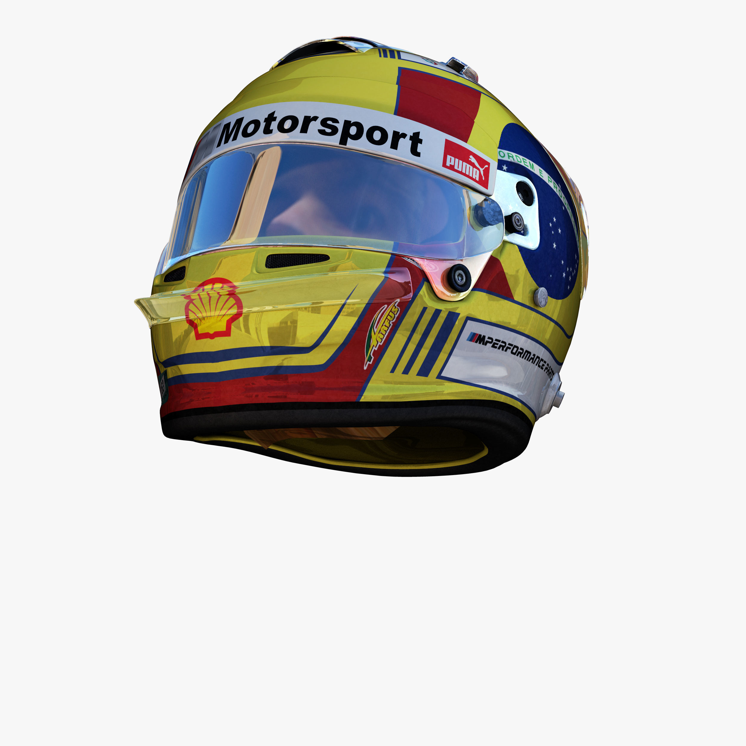 Augusto Farfus helmet 2018 Low-poly 3D model_9