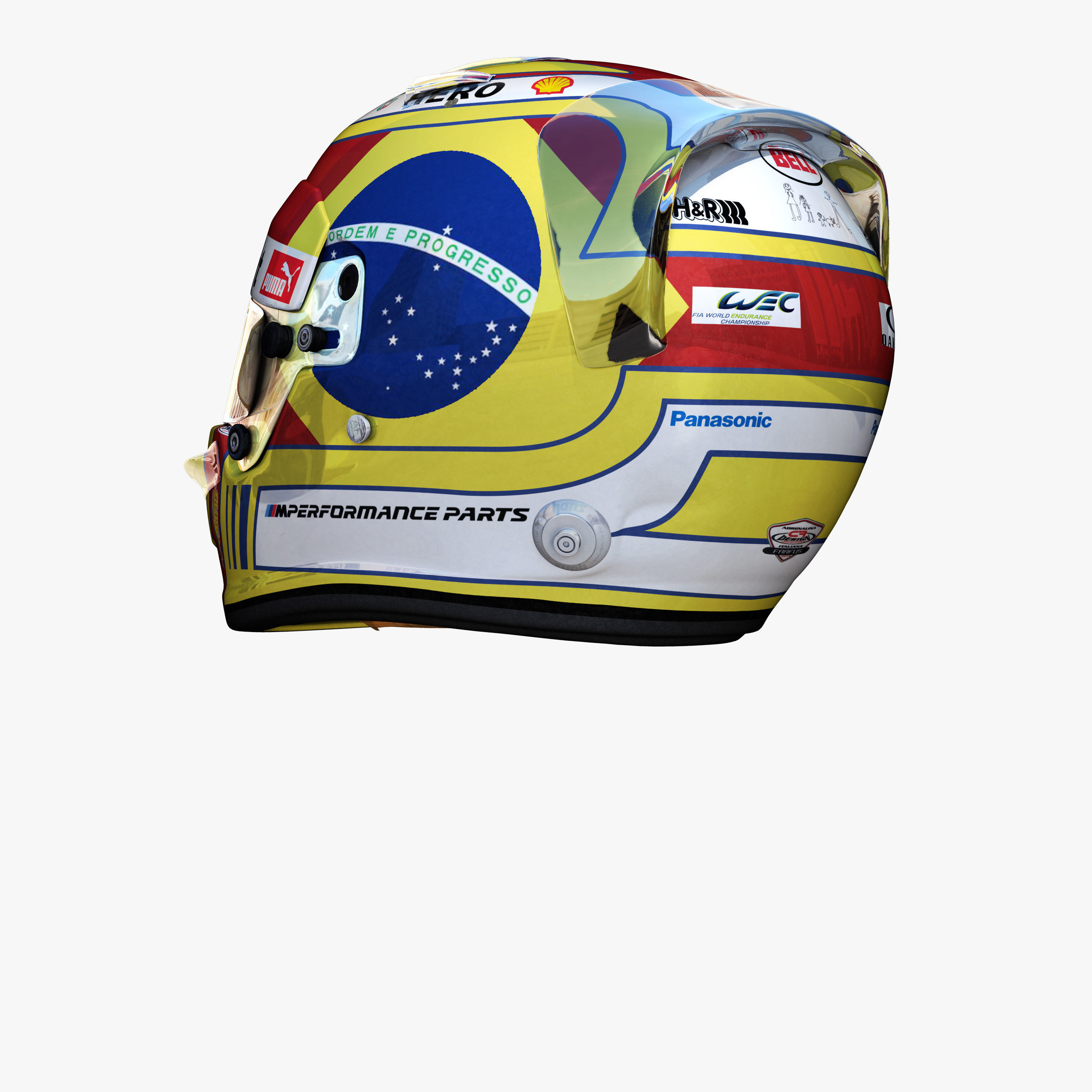 Augusto Farfus helmet 2018 Low-poly 3D model_8