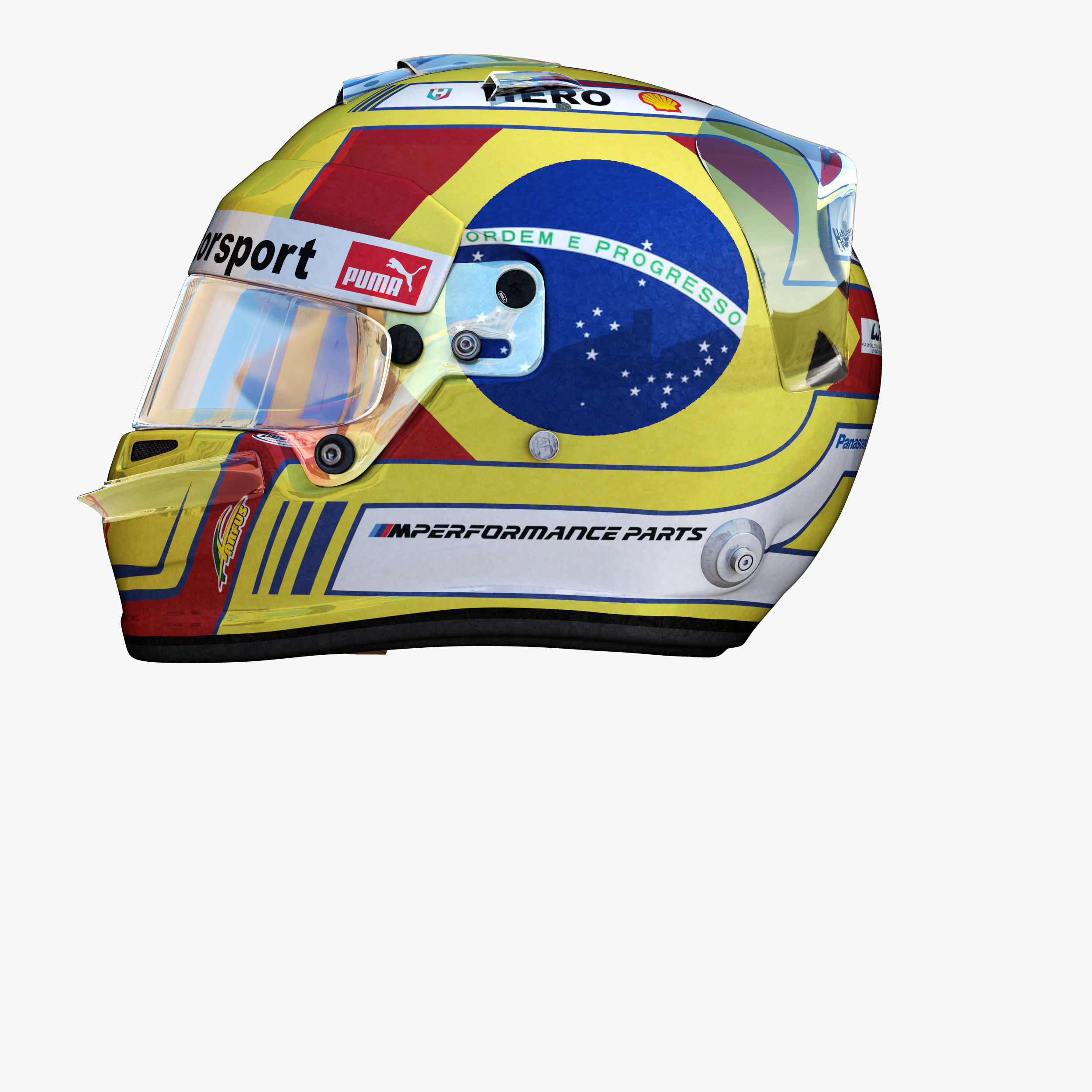 Augusto Farfus helmet 2018 Low-poly 3D model_1