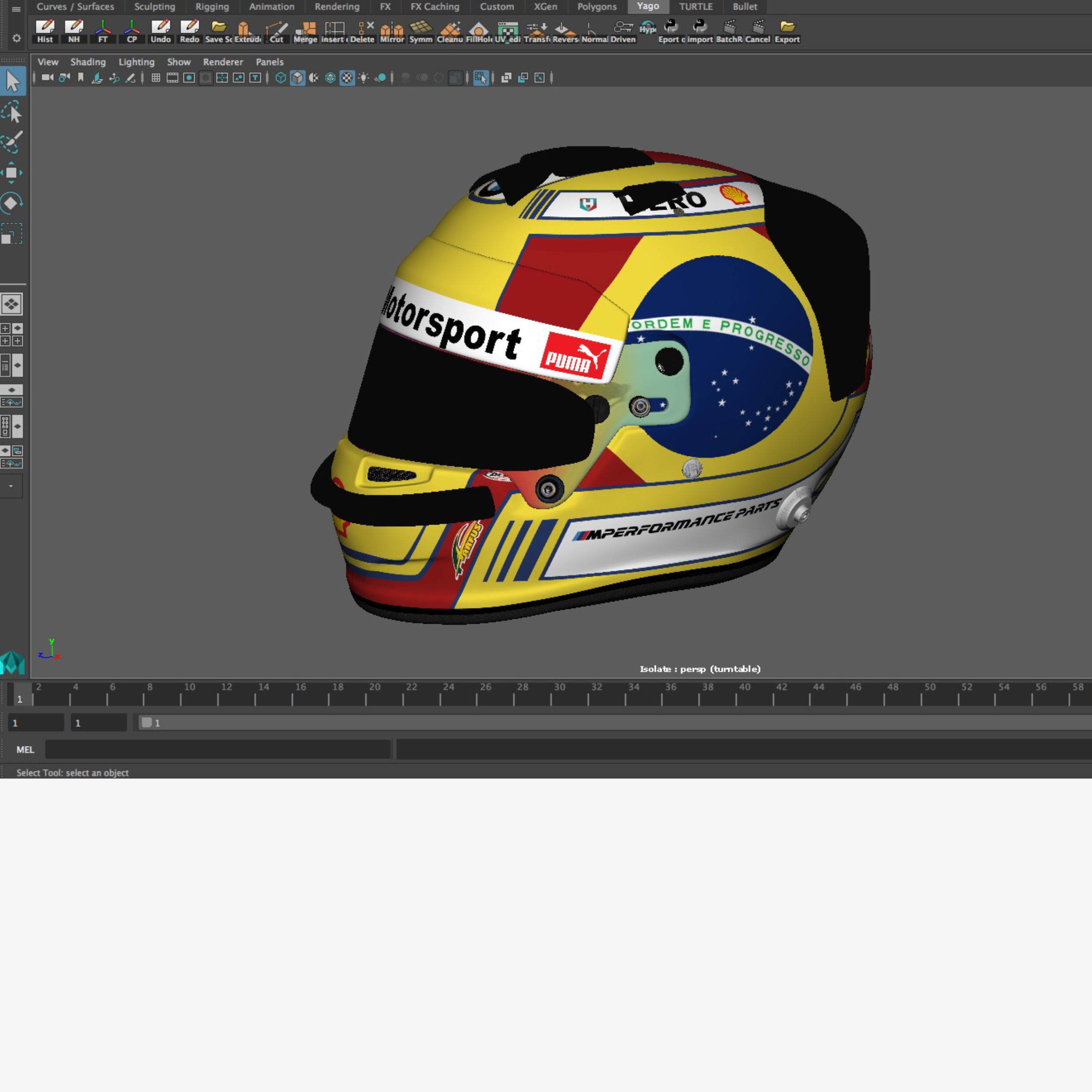 Augusto Farfus helmet 2018 Low-poly 3D model_12