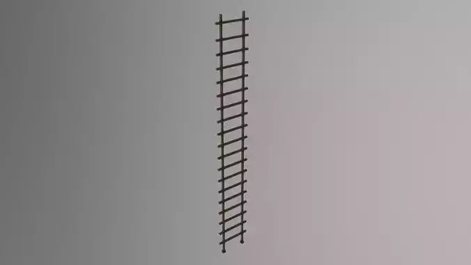 Wooden Vertical Ladder Low-poly 3D model