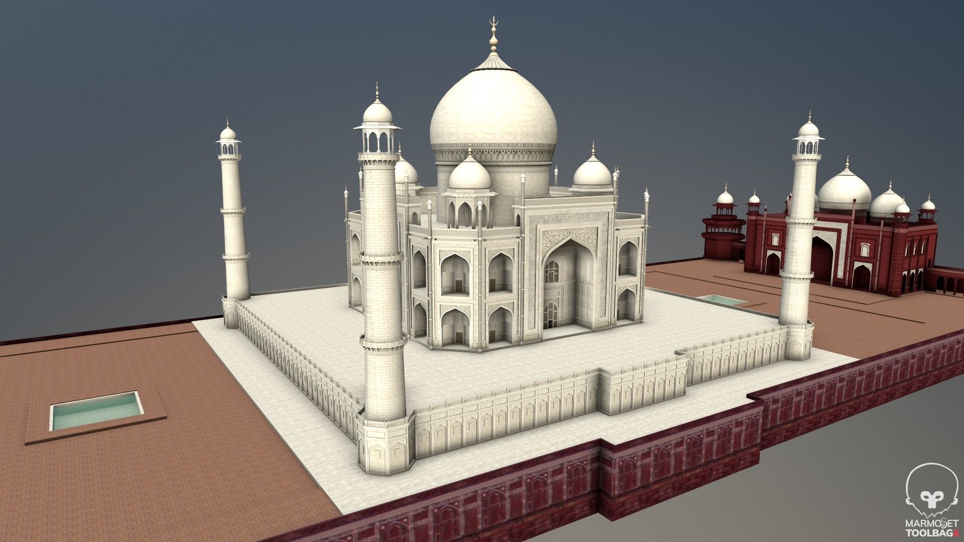 Taj Mahal Low-poly 3D model_11