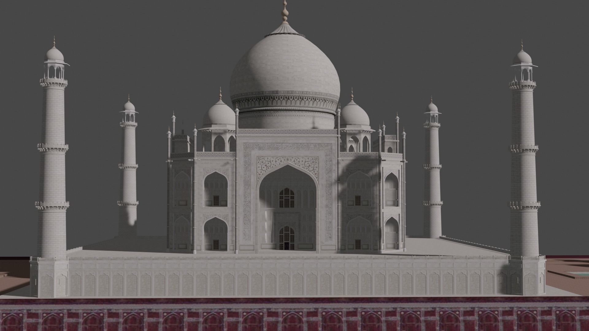 Taj Mahal Low-poly 3D model_17