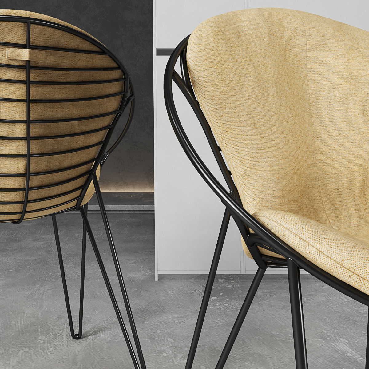 Chair Joli Wire 3D model_2