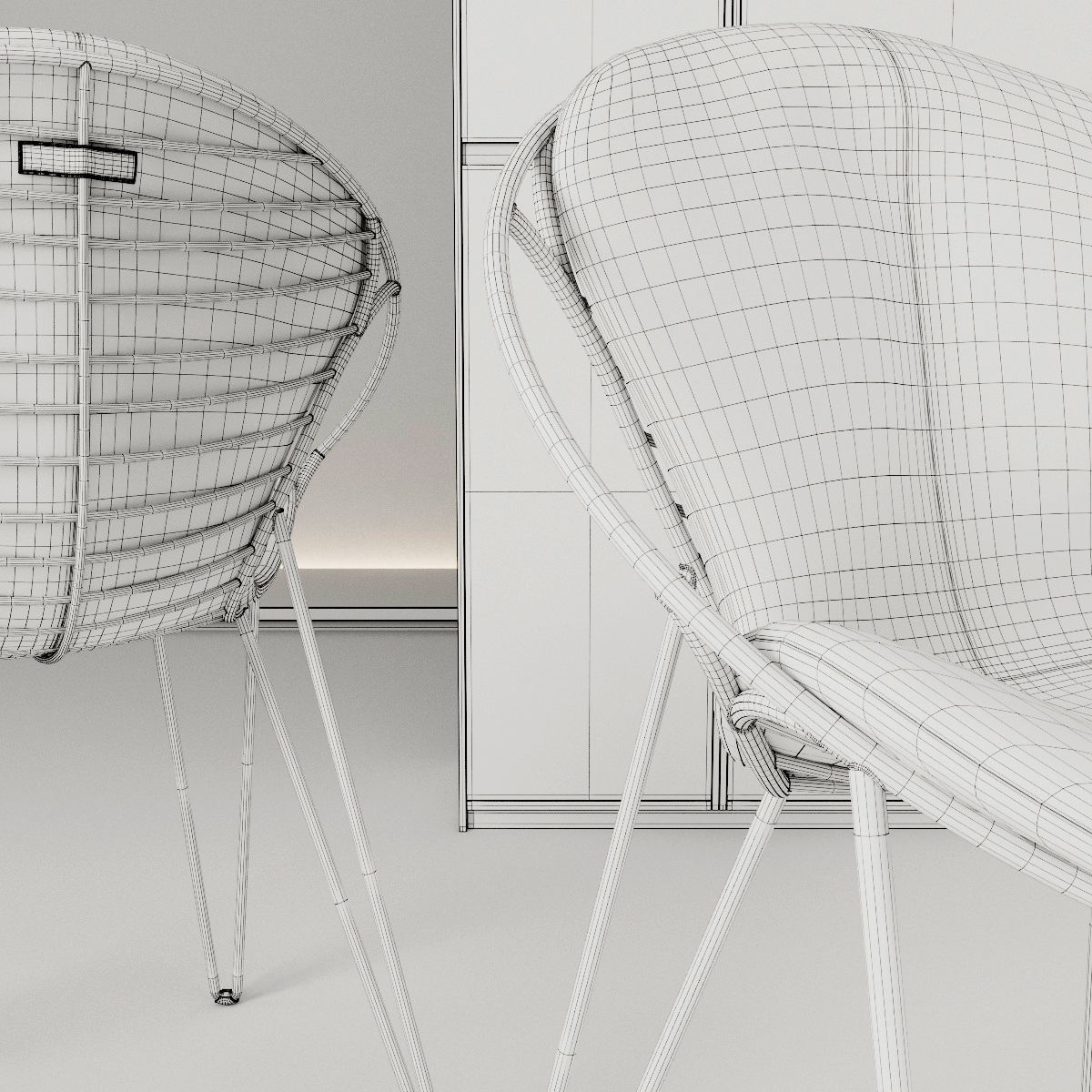 Chair Joli Wire 3D model_3