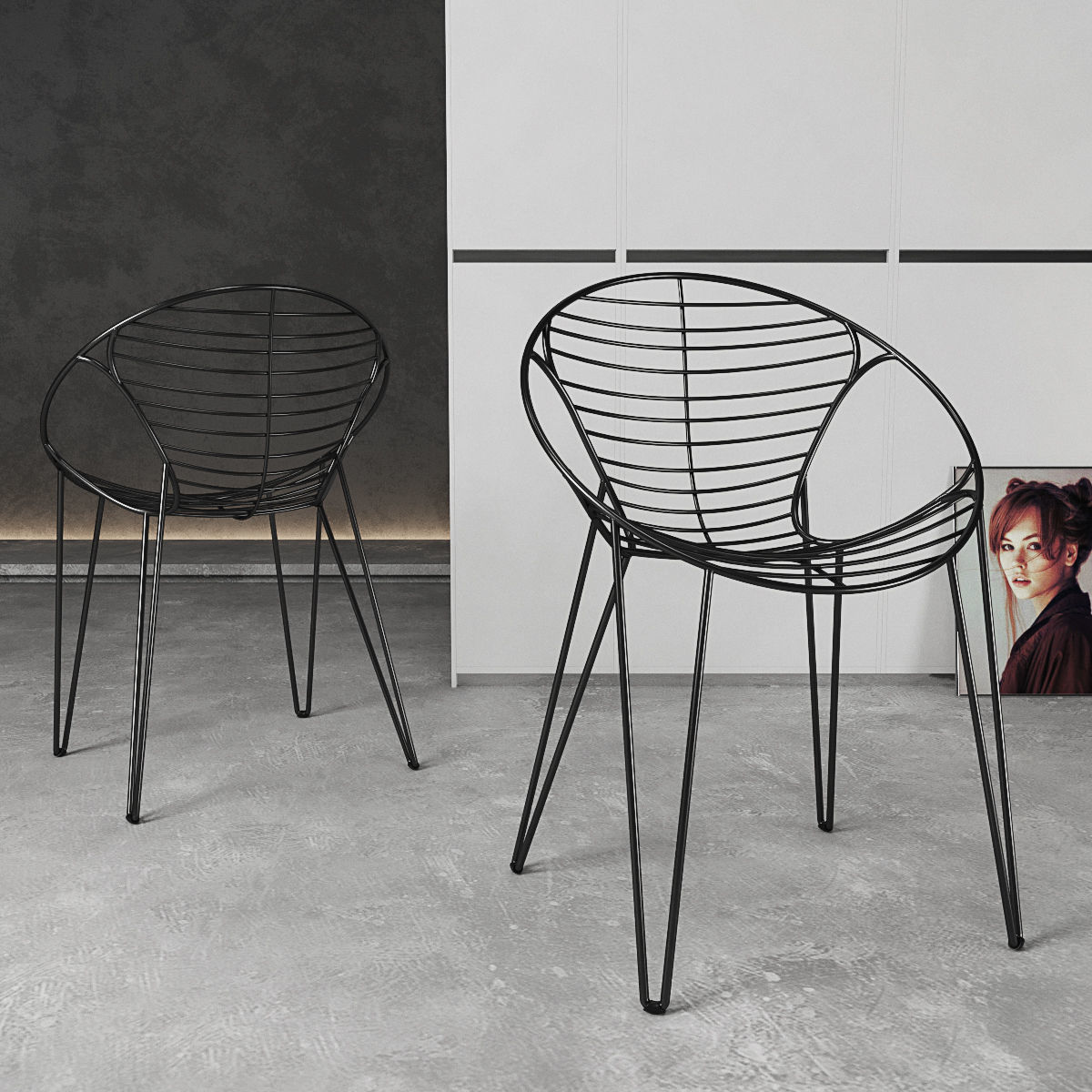 Chair Joli Wire 3D model_1