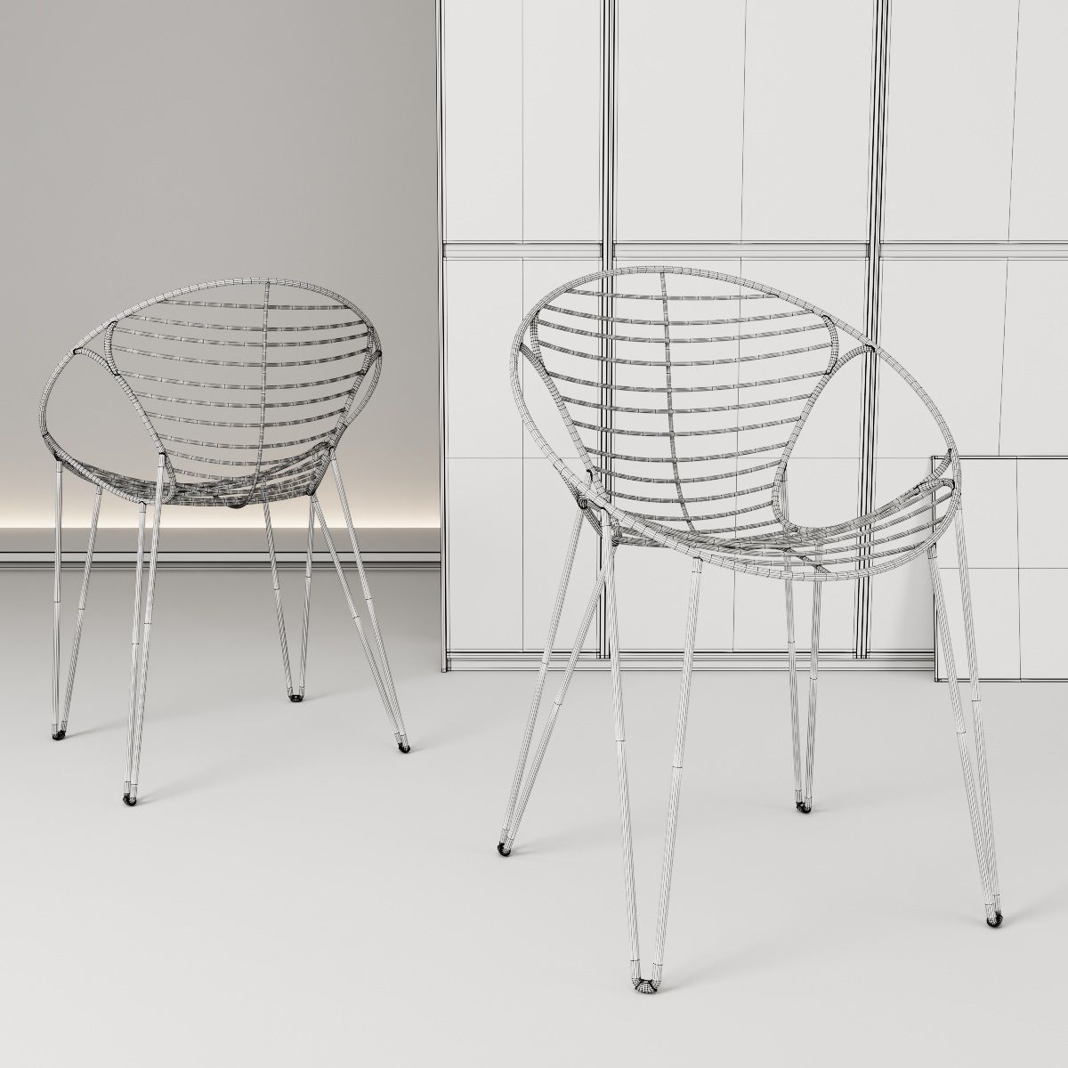 Chair Joli Wire 3D model_4