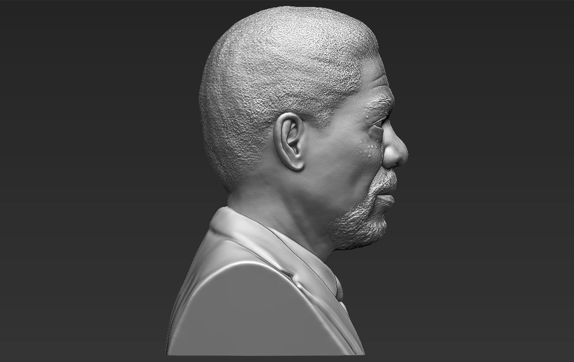 Morgan Freeman bust 3D printing ready stl obj formats 3D print model_12