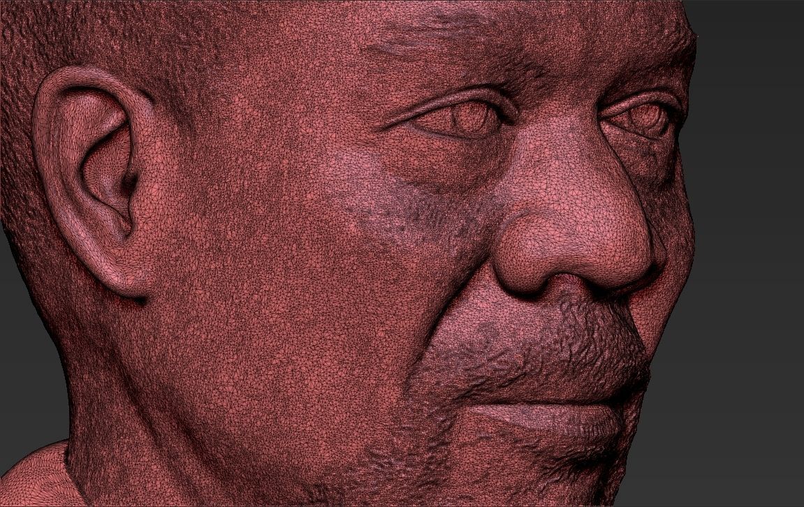 Morgan Freeman bust 3D printing ready stl obj formats 3D print model_30