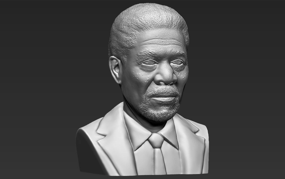 Morgan Freeman bust 3D printing ready stl obj formats 3D print model_14
