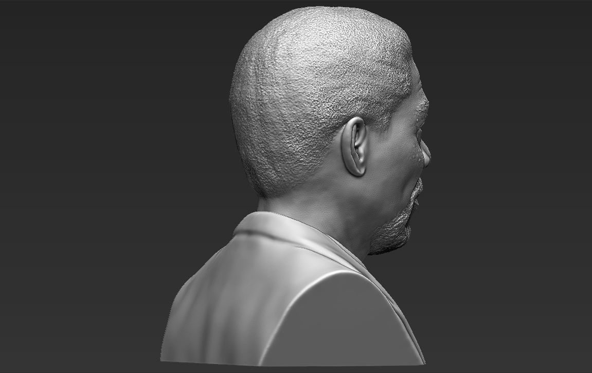 Morgan Freeman bust 3D printing ready stl obj formats 3D print model_11