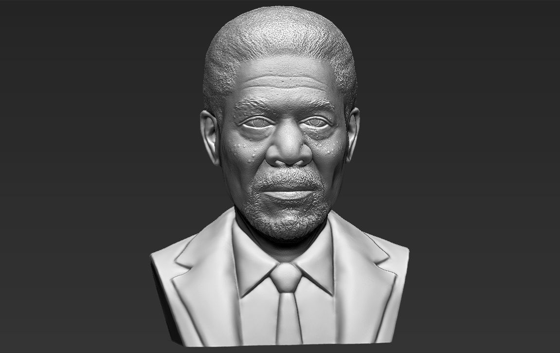 Morgan Freeman bust 3D printing ready stl obj formats 3D print model_15