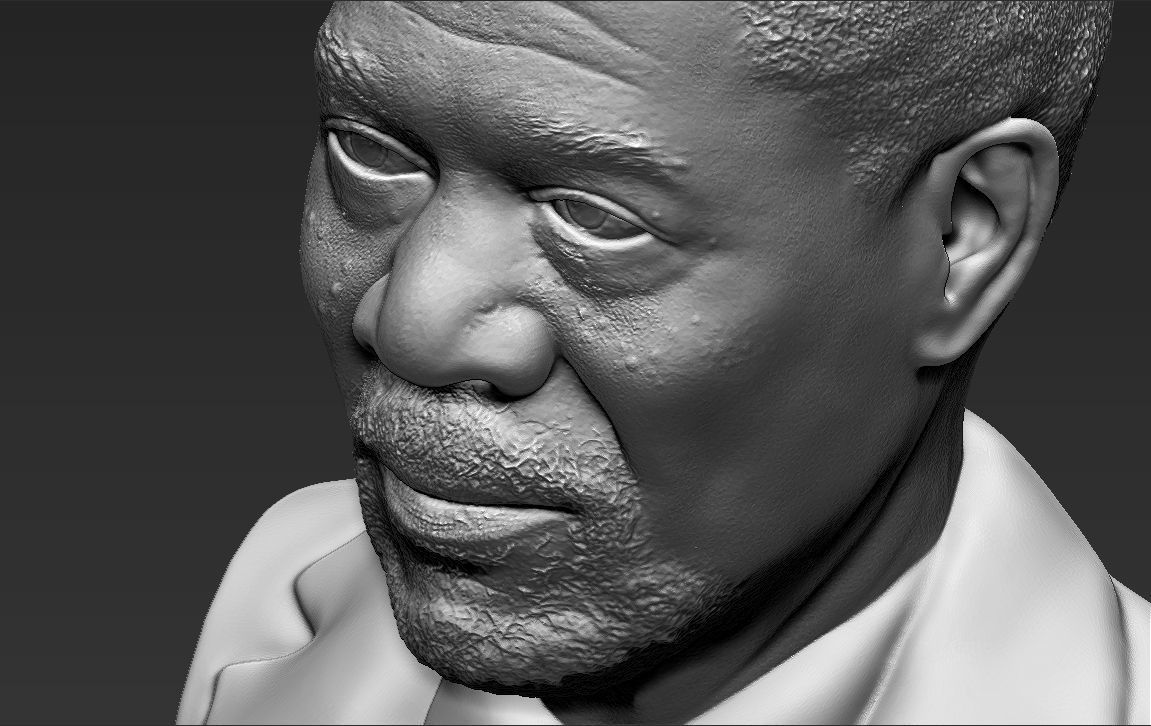 Morgan Freeman bust 3D printing ready stl obj formats 3D print model_27
