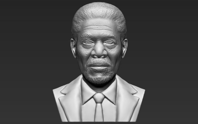 Morgan Freeman bust 3D printing ready stl obj formats 3D print model