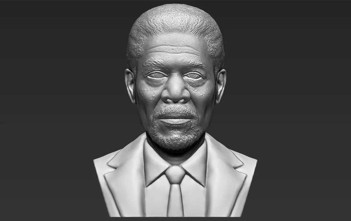 Morgan Freeman bust 3D printing ready stl obj formats 3D print model_0