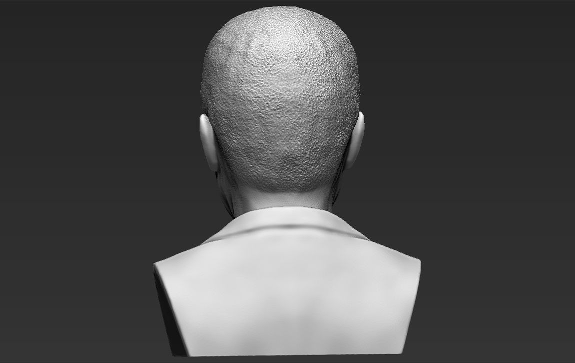 Morgan Freeman bust 3D printing ready stl obj formats 3D print model_7