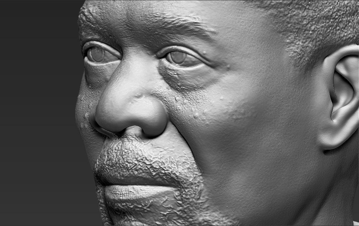 Morgan Freeman bust 3D printing ready stl obj formats 3D print model_26