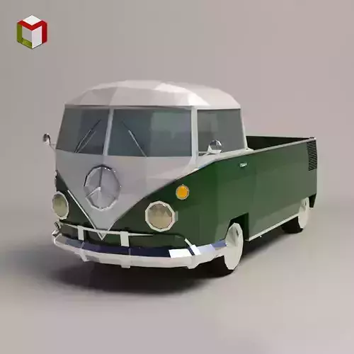 Low Poly Samba Pickup Truck Low-poly 3D model