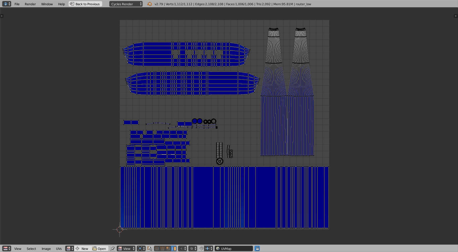 Router WiFi Low-poly 3D model_11