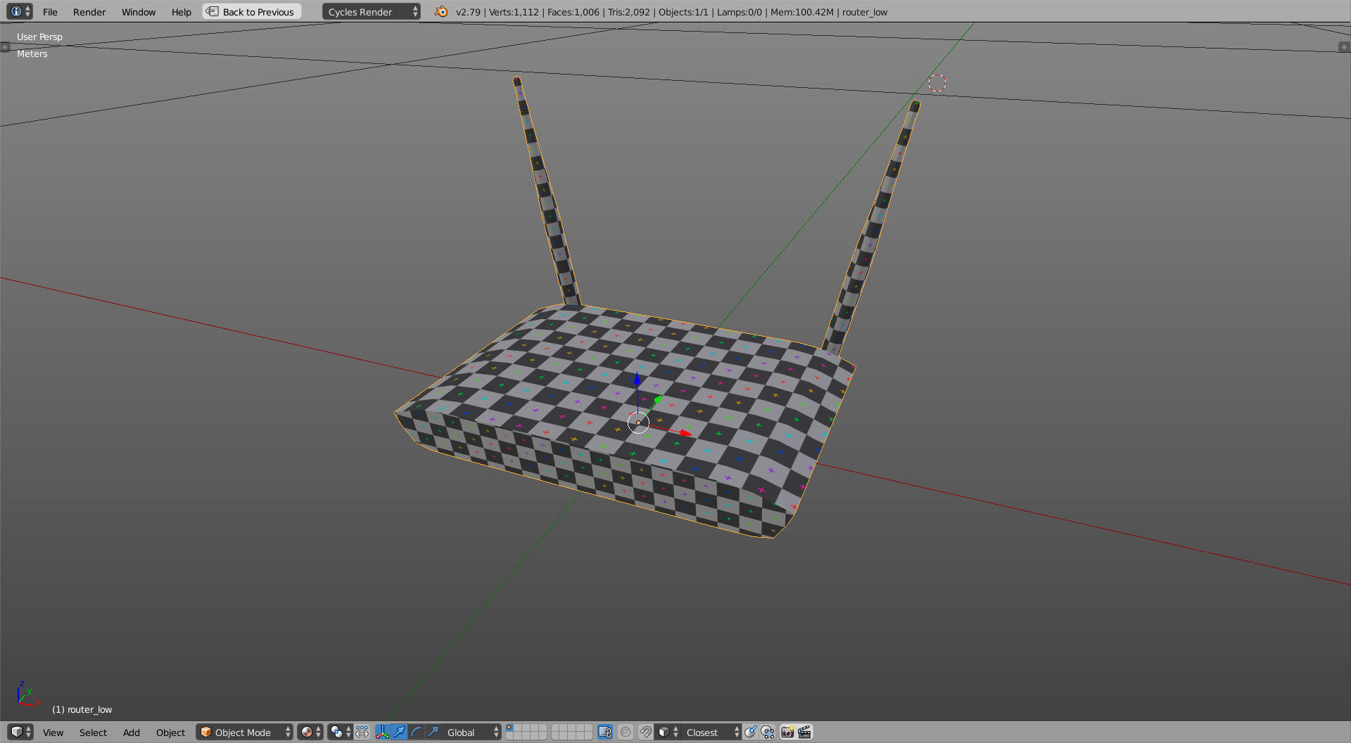 Router WiFi Low-poly 3D model_12