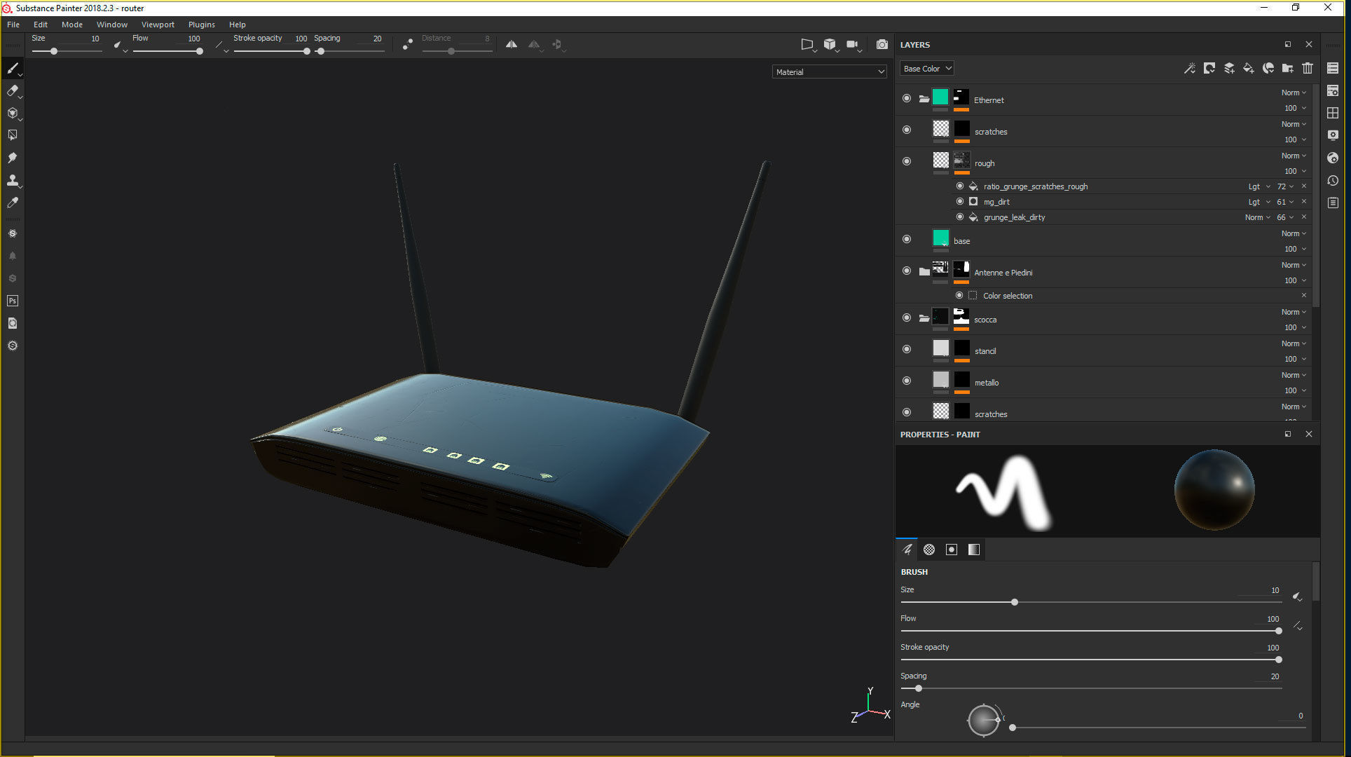 Router WiFi Low-poly 3D model_7