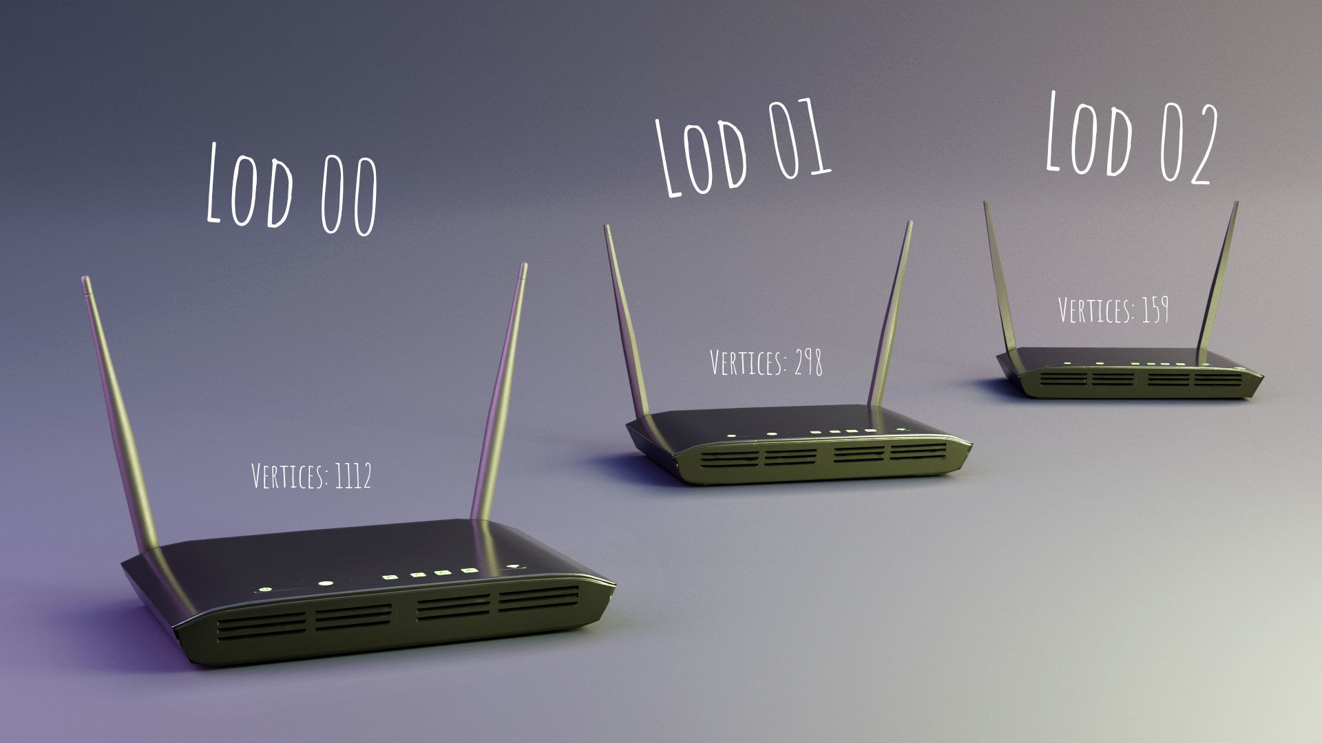 Router WiFi Low-poly 3D model_3